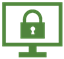 Computer with lock icon inside