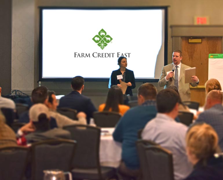 Farmers and producers attending a Farm Funders seminar 
